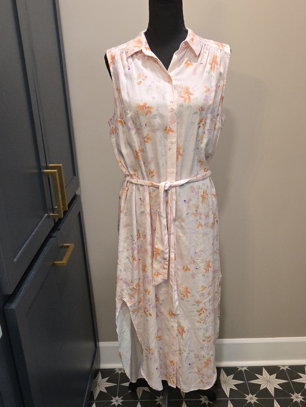 Cloth & Stone for Anthropologie Midi Floral Shirt Dress M